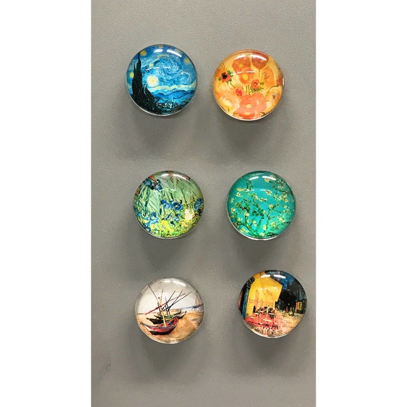 Fridge & White Board Magnets - Vincent Van Gogh Paintings - Assorted - Set of 6 - Picture 2 of 7